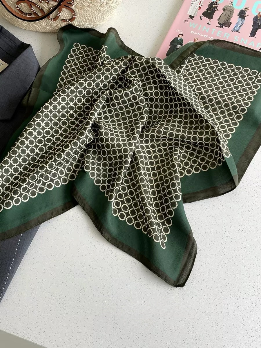 French Style Cashew Nuts Bandana In Caramel Flannel, Perfect For Spring Wear