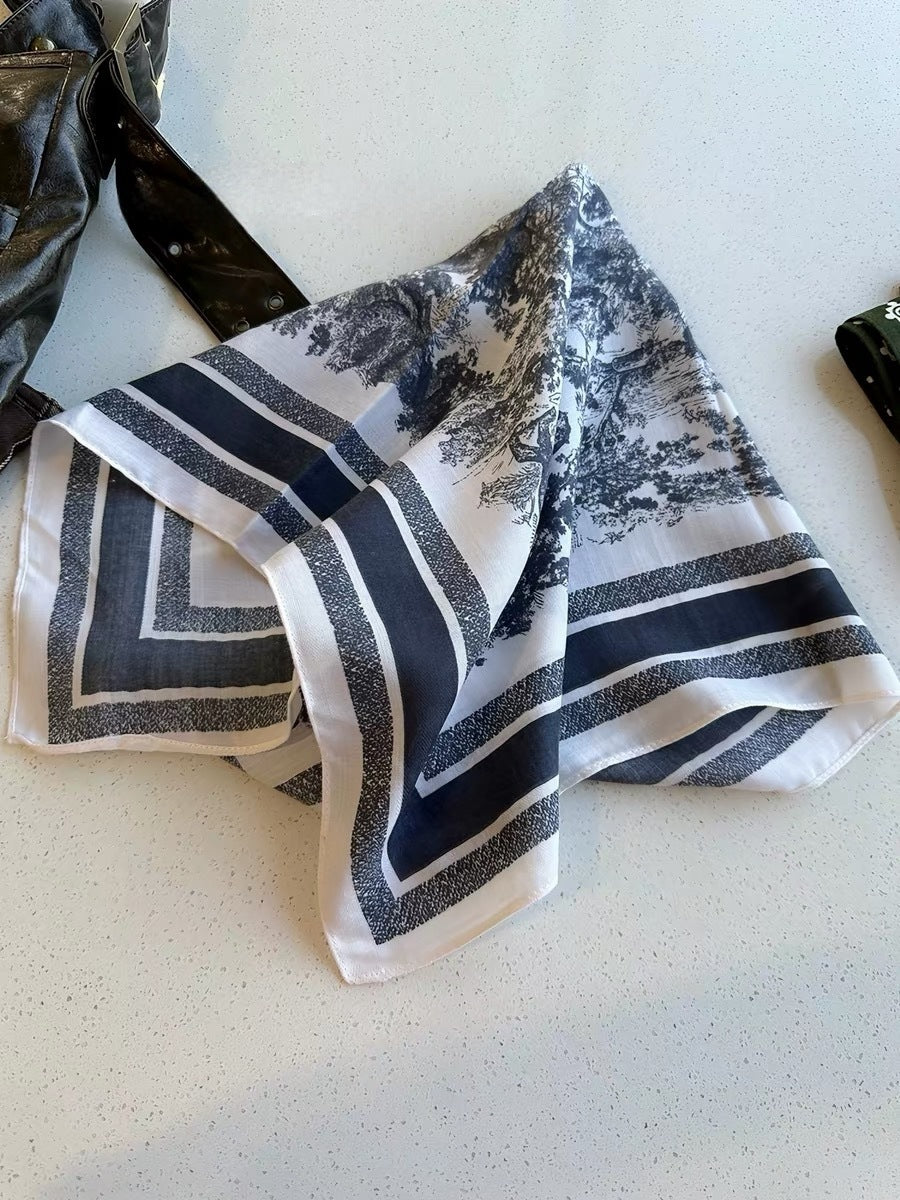 French Style Cashew Nuts Bandana In Caramel Flannel, Perfect For Spring Wear