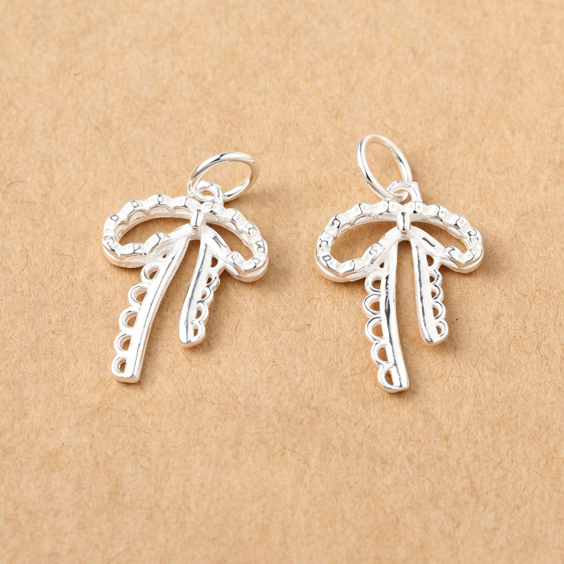 Handmade Polished S999 Silver Bow Tie Pendant Jewelry Accessory In Silver
