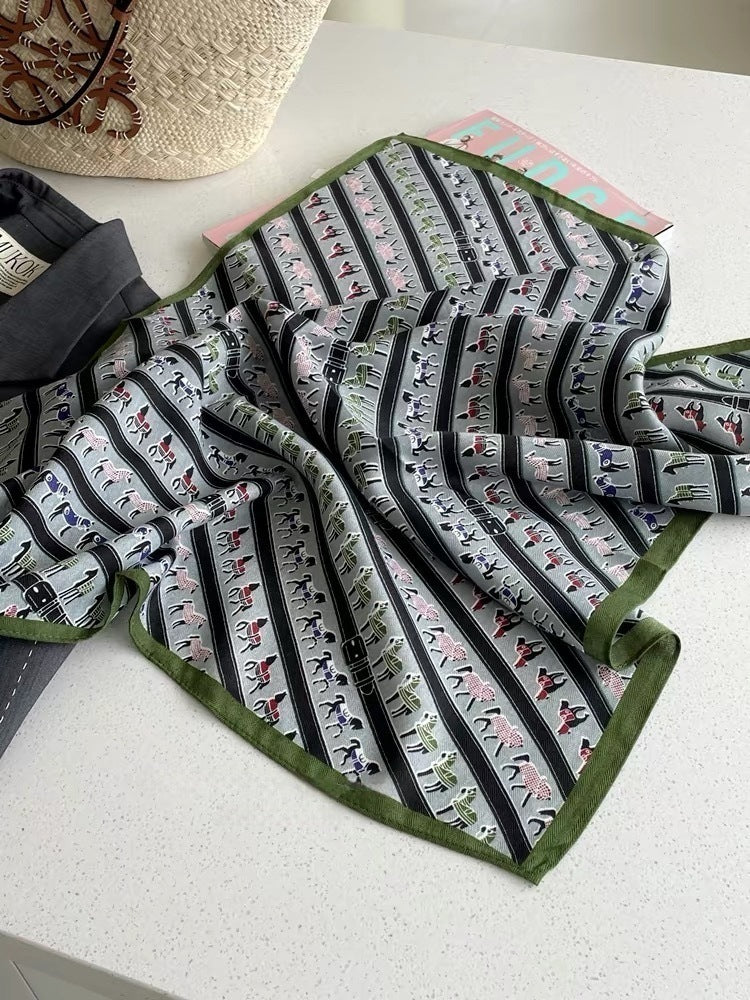French Style Cashew Nuts Bandana In Caramel Flannel, Perfect For Spring Wear