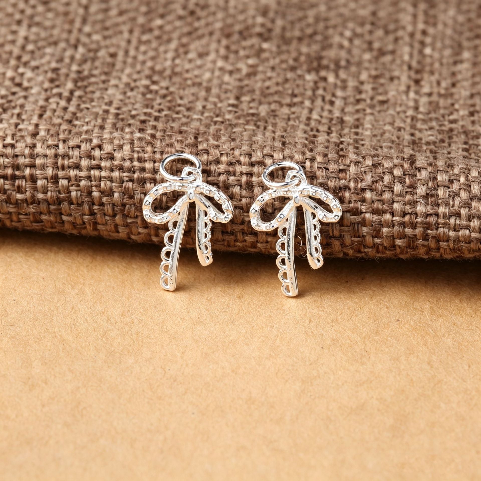 Handmade Polished S999 Silver Bow Tie Pendant Jewelry Accessory In Silver