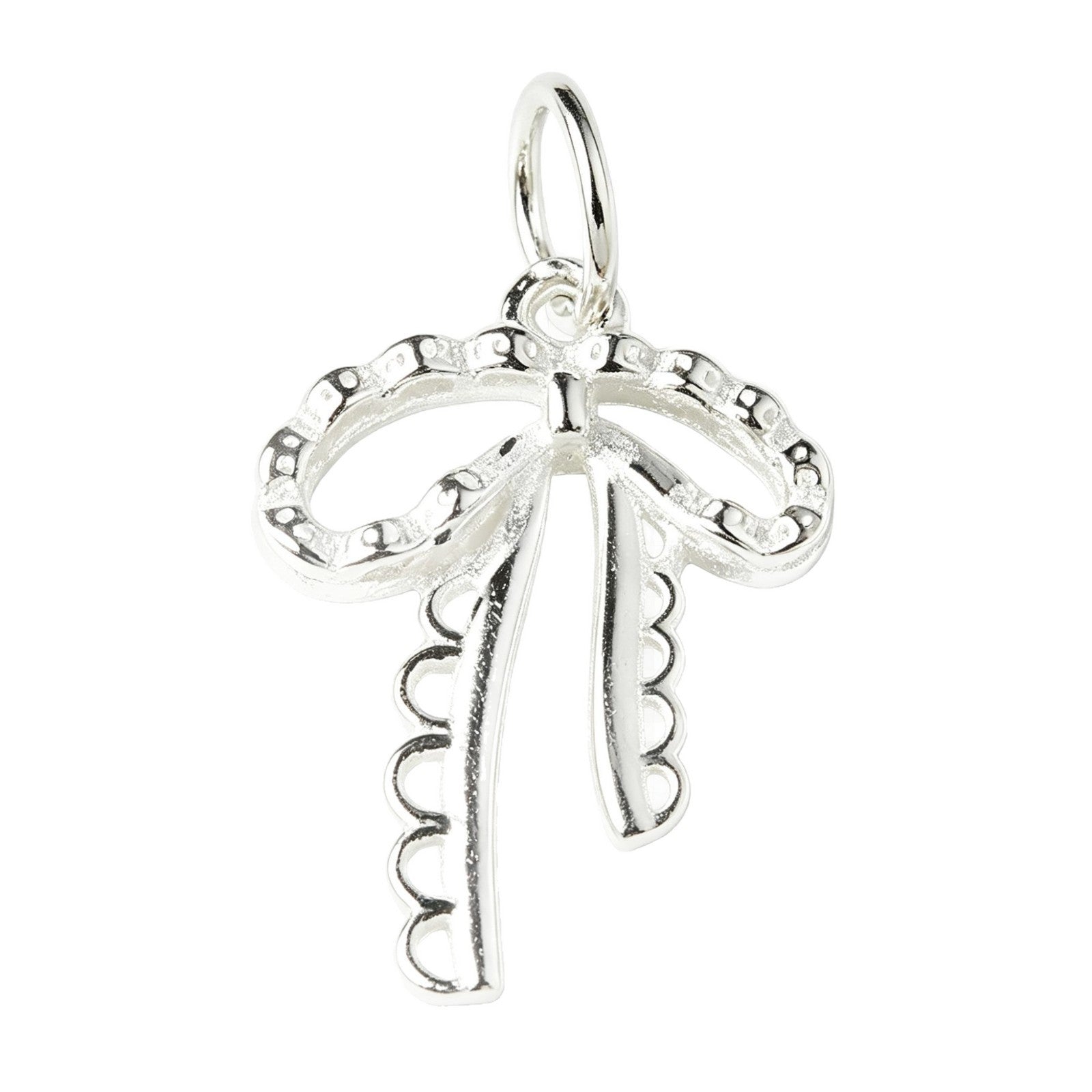 Handmade Polished S999 Silver Bow Tie Pendant Jewelry Accessory In Silver