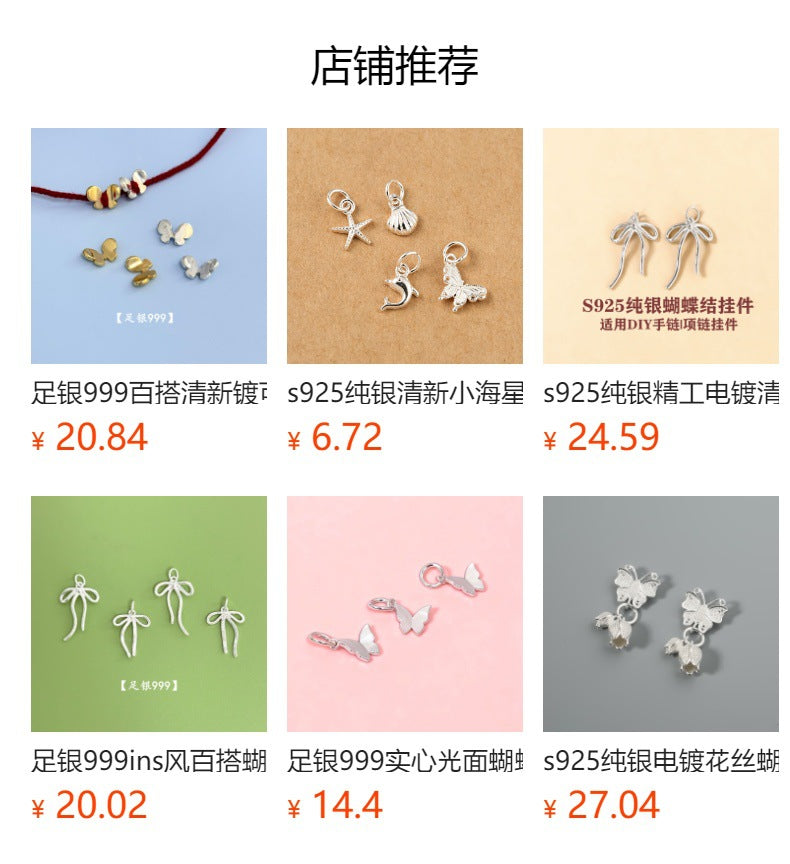 Handmade Polished S999 Silver Bow Tie Pendant Jewelry Accessory In Silver