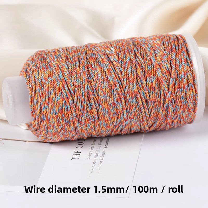1 Roll Cotton Rope For Jewelry Making Featuring Knitting Craft, Dyed Ombre Color, Ideal For Commute Style Accessories