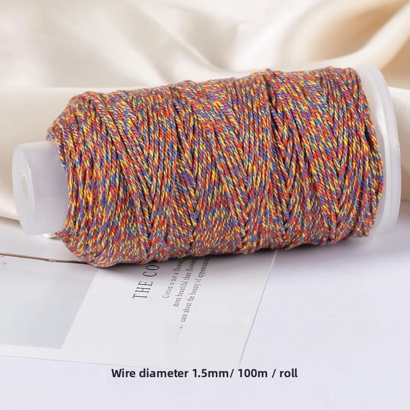 1 Roll Cotton Rope For Jewelry Making Featuring Knitting Craft, Dyed Ombre Color, Ideal For Commute Style Accessories