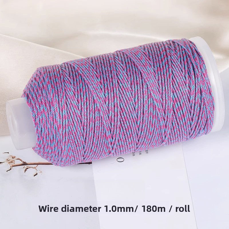 1 Roll Cotton Rope For Jewelry Making Featuring Knitting Craft, Dyed Ombre Color, Ideal For Commute Style Accessories