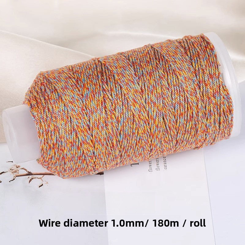 1 Roll Cotton Rope For Jewelry Making Featuring Knitting Craft, Dyed Ombre Color, Ideal For Commute Style Accessories