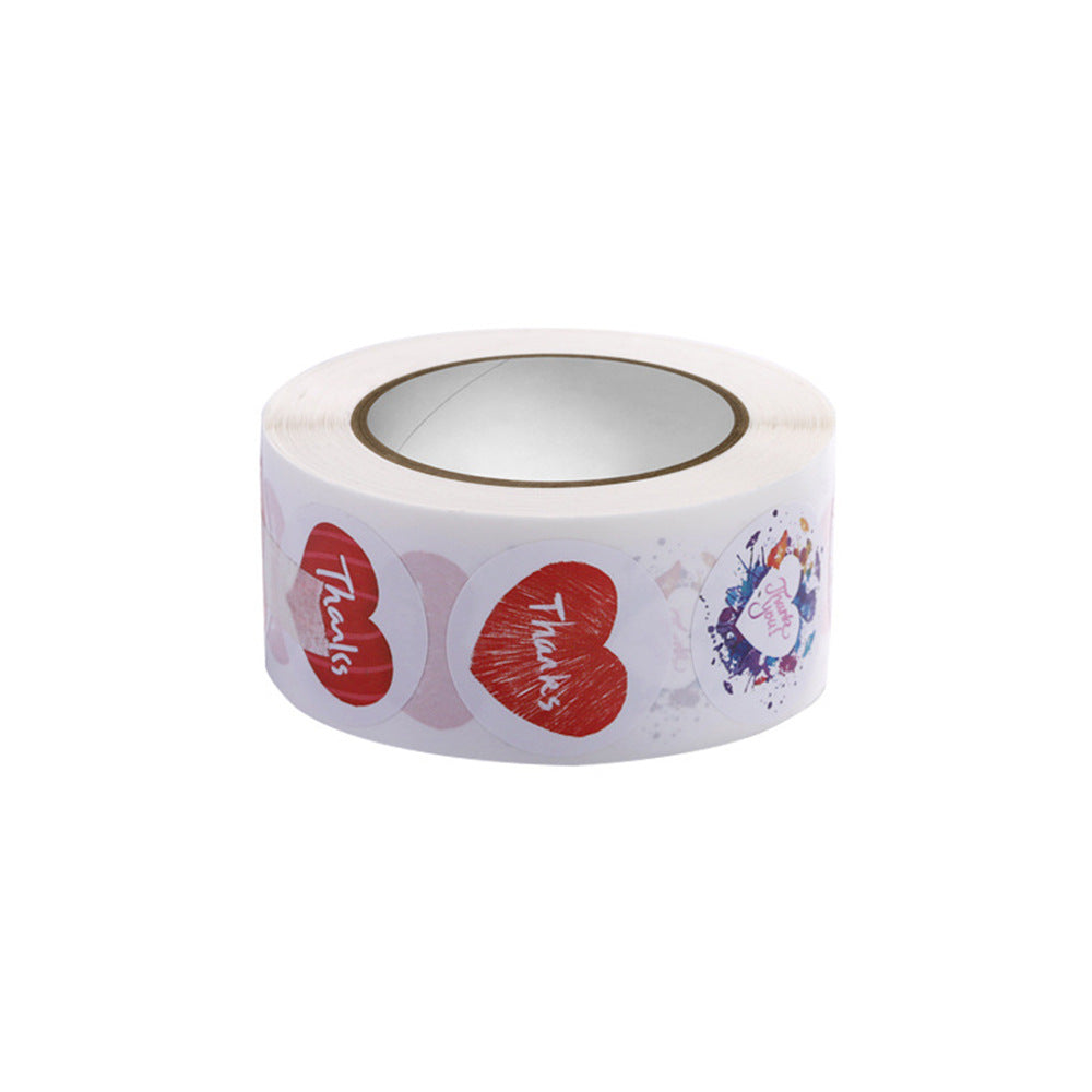 Heart Shape Stickers Paper Roll For Valentine's Day, 1 Roll Creative Stationery Stickers
