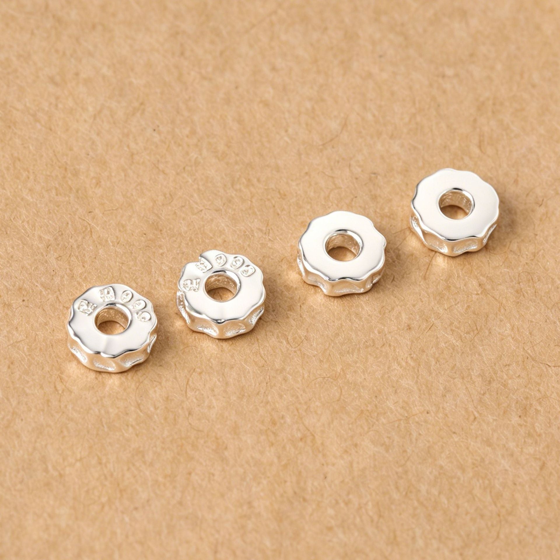 Handmade S999 Silver Spacer Bars With Hammered Craftsmanship In Silver Jewelry Accessories