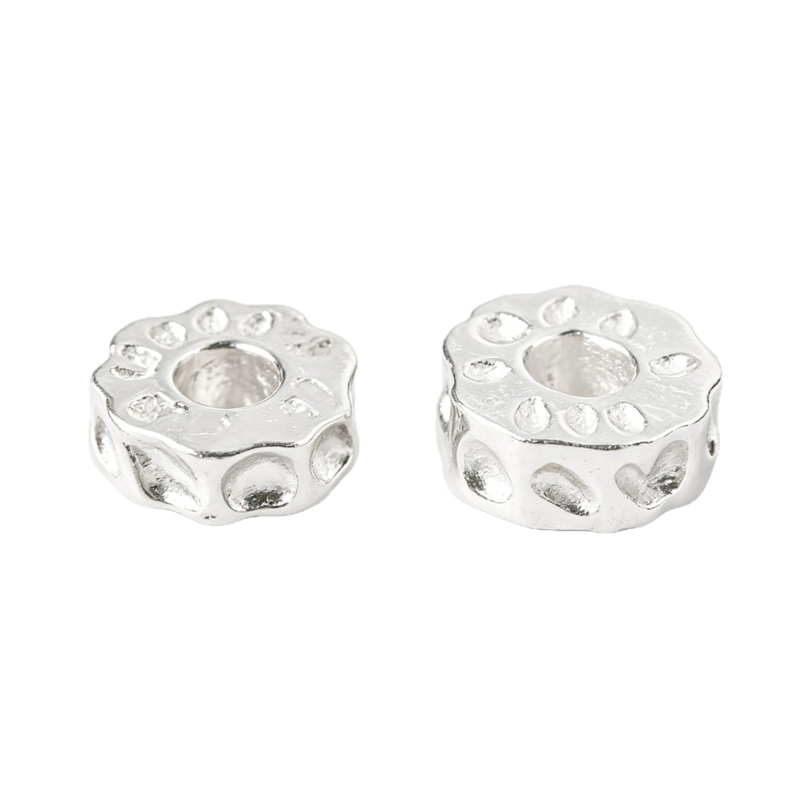 Handmade S999 Silver Spacer Bars With Hammered Craftsmanship In Silver Jewelry Accessories