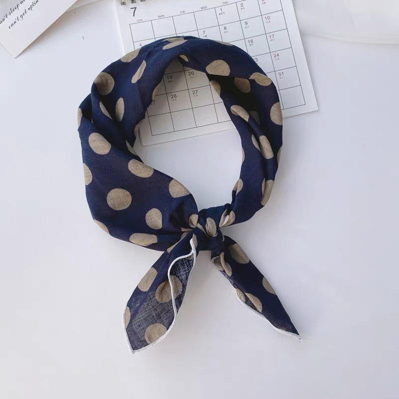 New Style Cotton And Linen Bandana With Flowers Pattern In Airy Blue, Perfect For Spring & Summer