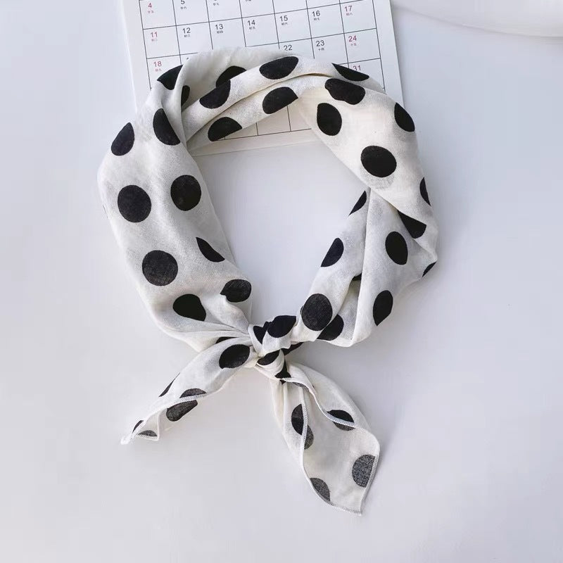 New Style Cotton And Linen Bandana With Flowers Pattern In Airy Blue, Perfect For Spring & Summer