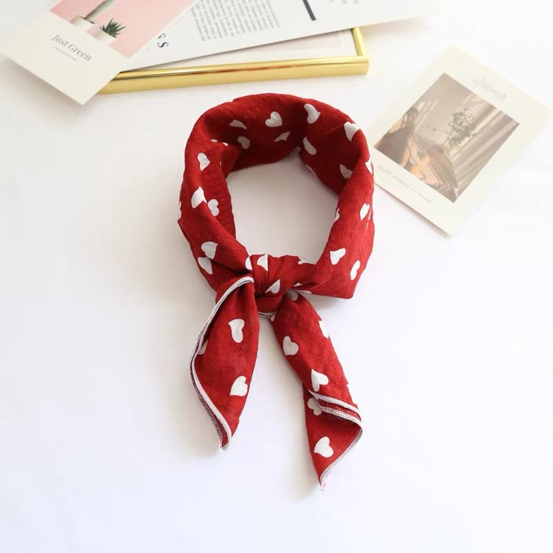 New Style Cotton And Linen Bandana With Flowers Pattern In Airy Blue, Perfect For Spring & Summer