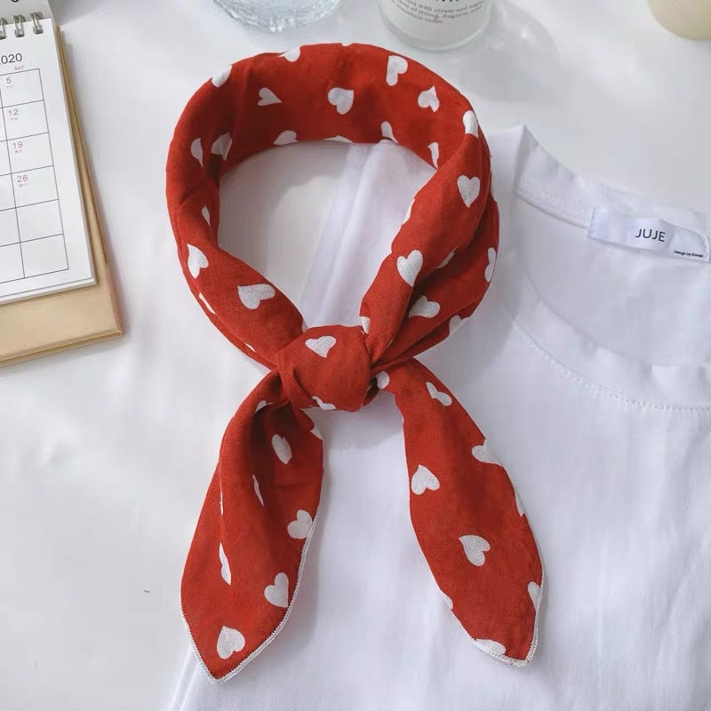 New Style Cotton And Linen Bandana With Flowers Pattern In Airy Blue, Perfect For Spring & Summer