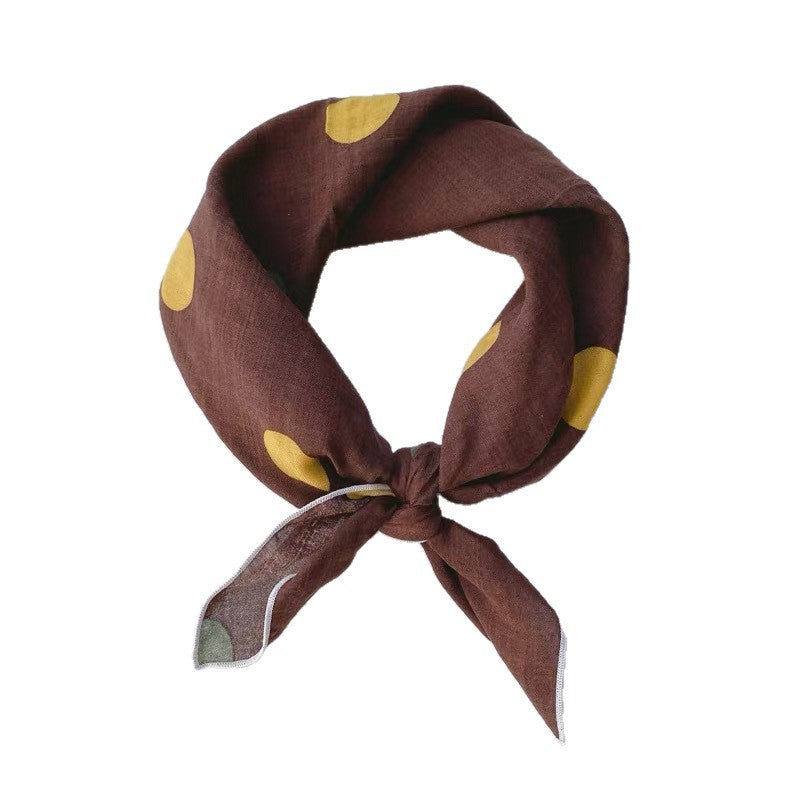 New Style Cotton And Linen Bandana With Flowers Pattern In Airy Blue, Perfect For Spring & Summer