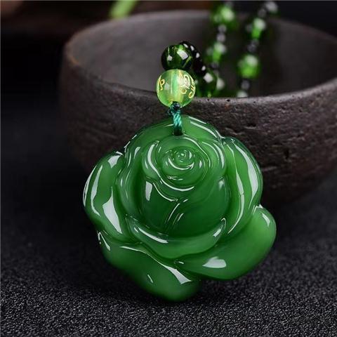 Handmade Ethnic Style Dragon Necklace In Dark Green With Acrylic Pendant And Ball Chain For Unisex