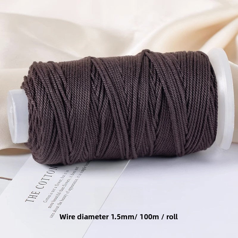 1 Roll Cotton Rope For Jewelry Making Featuring Knitting Craft, Dyed Ombre Color, Ideal For Commute Style Accessories