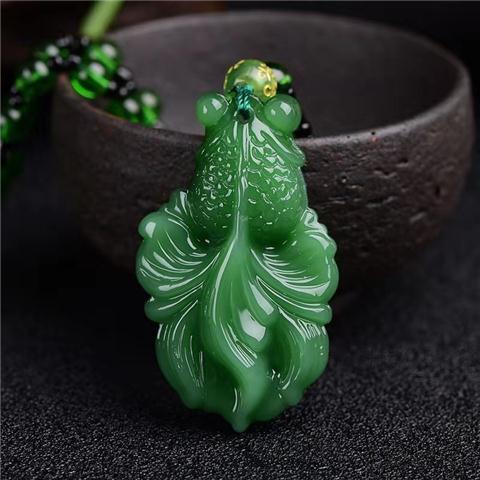 Handmade Ethnic Style Dragon Necklace In Dark Green With Acrylic Pendant And Ball Chain For Unisex