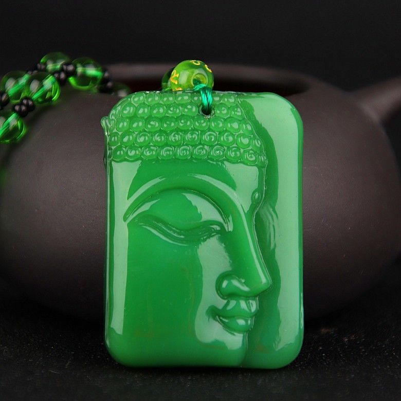 Handmade Ethnic Style Dragon Necklace In Dark Green With Acrylic Pendant And Ball Chain For Unisex