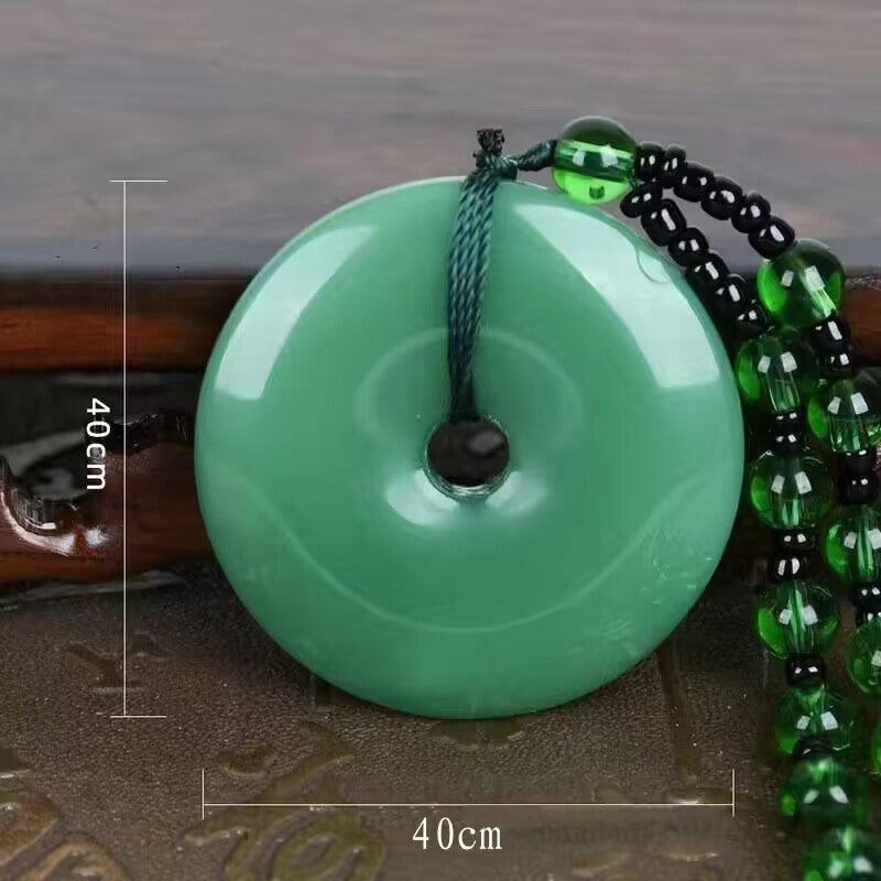 Handmade Ethnic Style Dragon Necklace In Dark Green With Acrylic Pendant And Ball Chain For Unisex