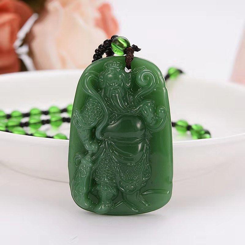 Handmade Ethnic Style Dragon Necklace In Dark Green With Acrylic Pendant And Ball Chain For Unisex