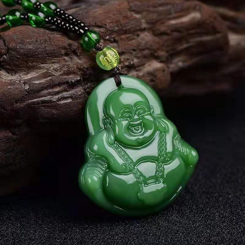 Handmade Ethnic Style Dragon Necklace In Dark Green With Acrylic Pendant And Ball Chain For Unisex