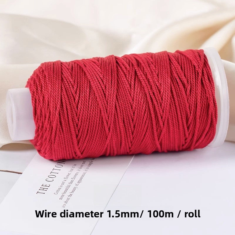 1 Roll Cotton Rope For Jewelry Making Featuring Knitting Craft, Dyed Ombre Color, Ideal For Commute Style Accessories