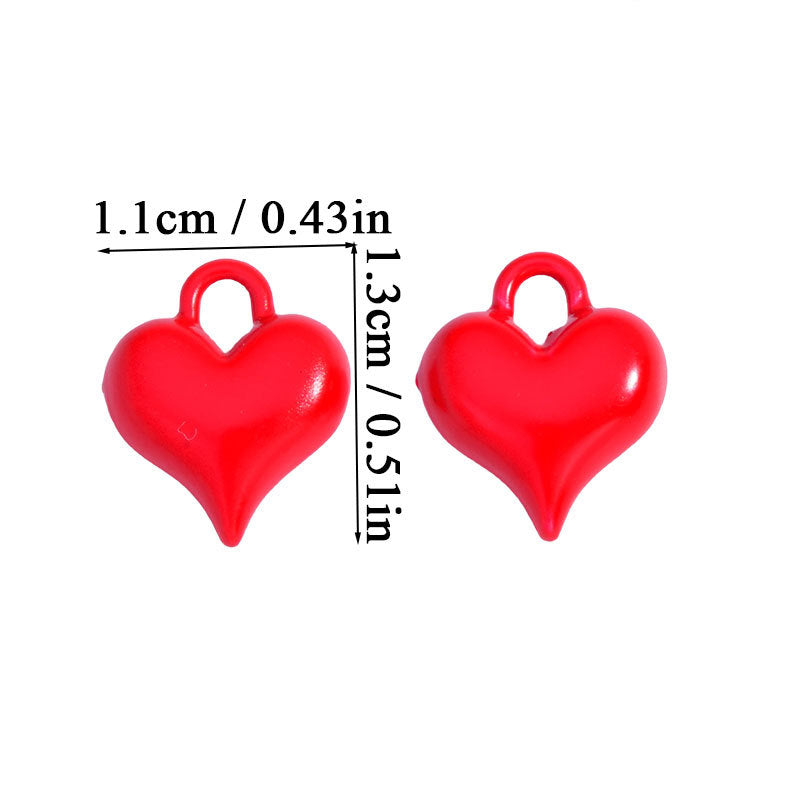 Heart Shape Alloy Pendant With Stoving Varnish In Modern Style, Red Jewelry Accessories