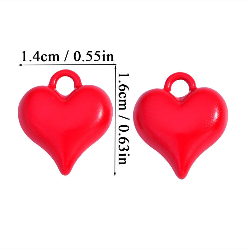 Heart Shape Alloy Pendant With Stoving Varnish In Modern Style, Red Jewelry Accessories
