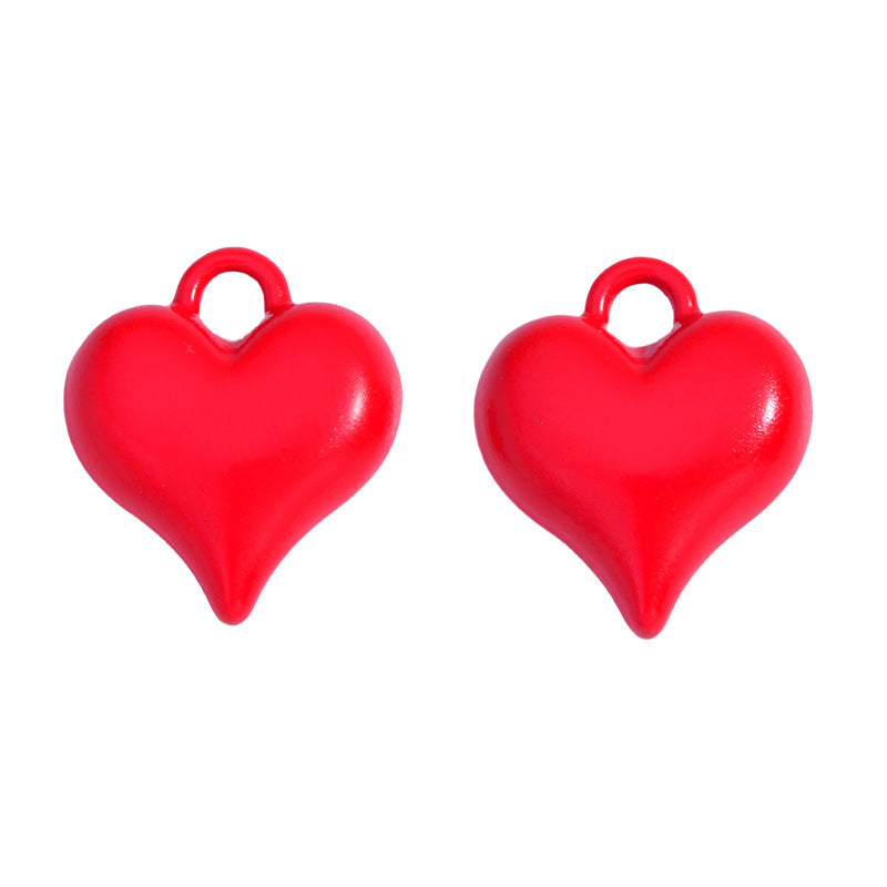 Heart Shape Alloy Pendant With Stoving Varnish In Modern Style, Red Jewelry Accessories