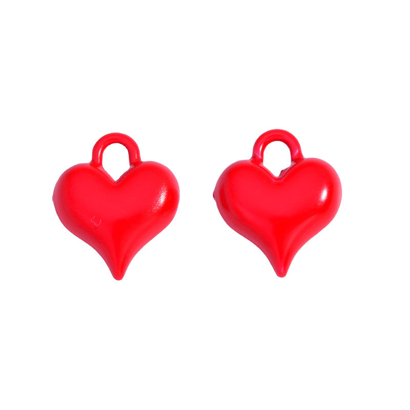 Heart Shape Alloy Pendant With Stoving Varnish In Modern Style, Red Jewelry Accessories