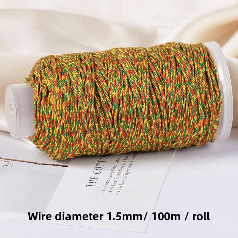 1 Roll Cotton Rope For Jewelry Making Featuring Knitting Craft, Dyed Ombre Color, Ideal For Commute Style Accessories