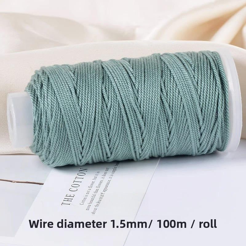 1 Roll Cotton Rope For Jewelry Making Featuring Knitting Craft, Dyed Ombre Color, Ideal For Commute Style Accessories
