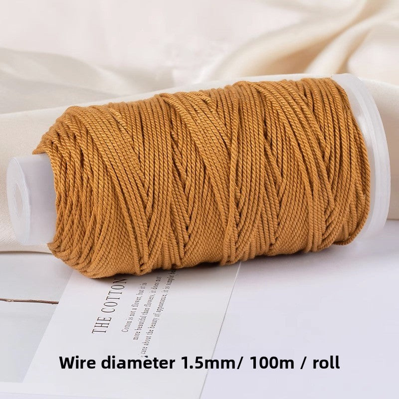 1 Roll Cotton Rope For Jewelry Making Featuring Knitting Craft, Dyed Ombre Color, Ideal For Commute Style Accessories