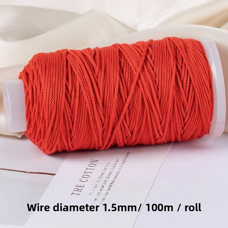 1 Roll Cotton Rope For Jewelry Making Featuring Knitting Craft, Dyed Ombre Color, Ideal For Commute Style Accessories