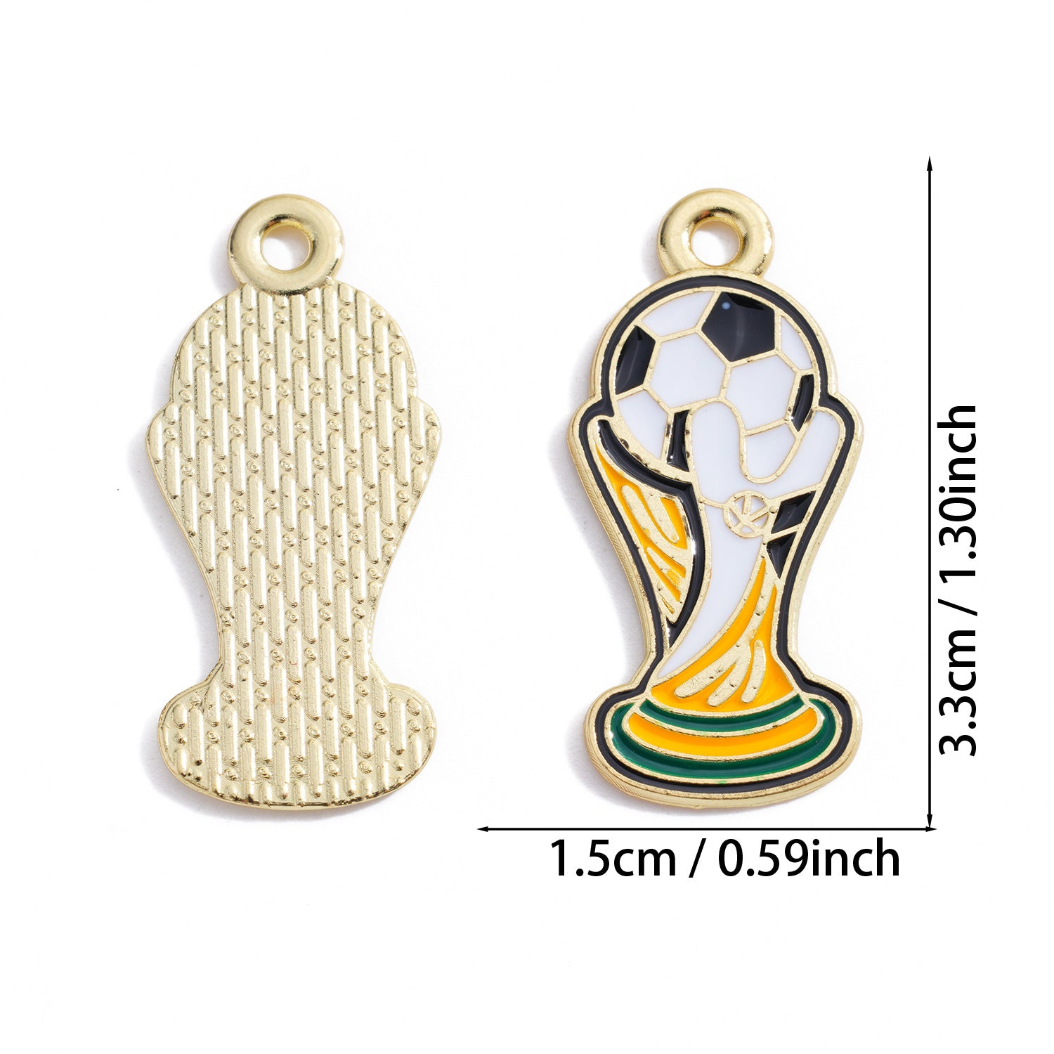 Football Pendant Made Of Alloy Featuring Enamel Craft, Sport Style Jewelry Accessory
