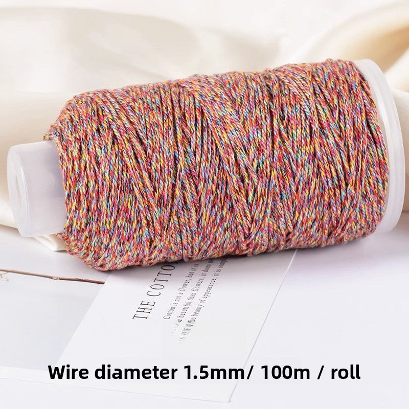 1 Roll Cotton Rope For Jewelry Making Featuring Knitting Craft, Dyed Ombre Color, Ideal For Commute Style Accessories