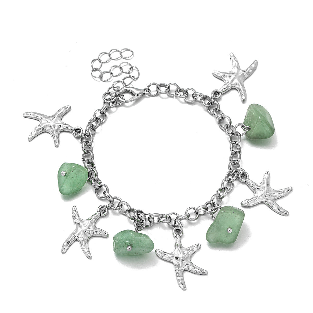 Bohemian Starfish Bracelet For Women With Electroplated Alloy Finish, Perfect For Beach Wear