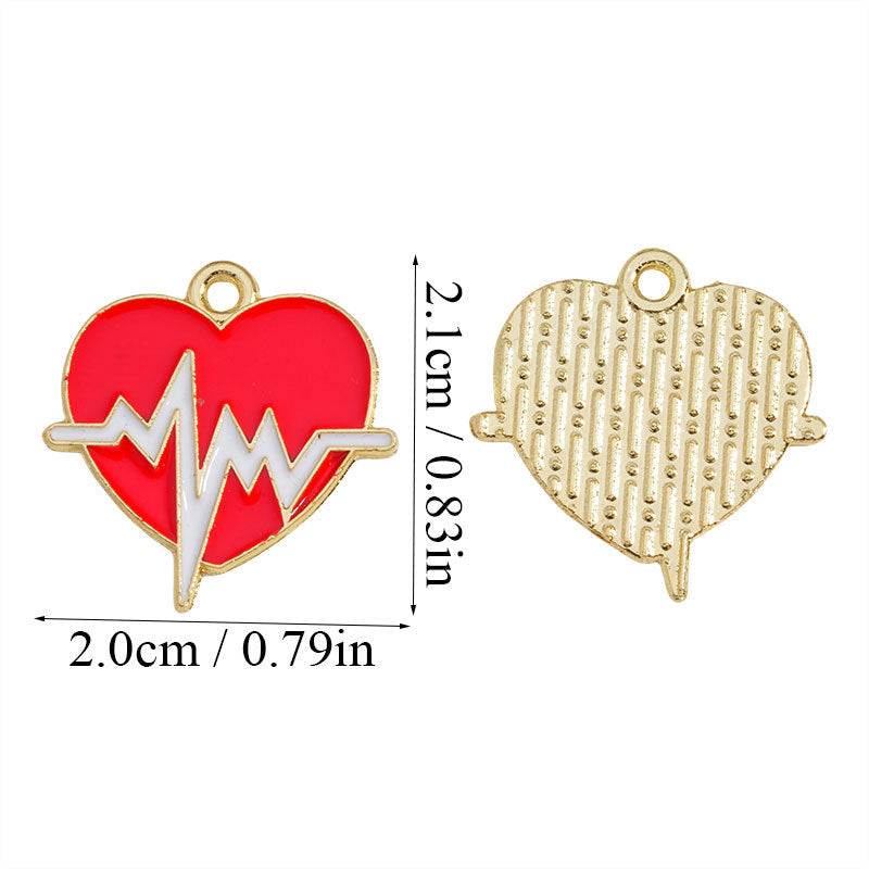 Alloy Pendant Featuring Enamel Craftsmanship In Natural Pink With Cartoon Style For Jewelry Accessories