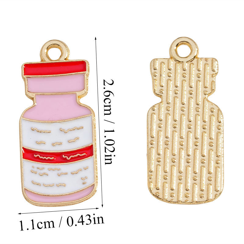 Alloy Pendant Featuring Enamel Craftsmanship In Natural Pink With Cartoon Style For Jewelry Accessories