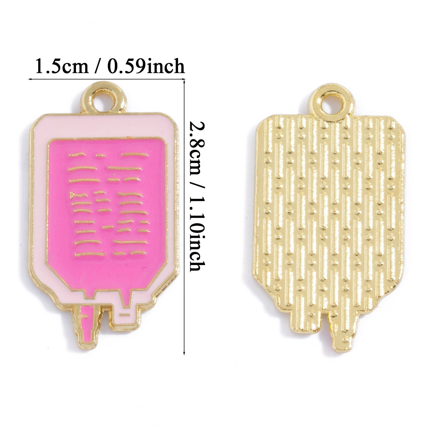 Alloy Pendant Featuring Enamel Craftsmanship In Natural Pink With Cartoon Style For Jewelry Accessories