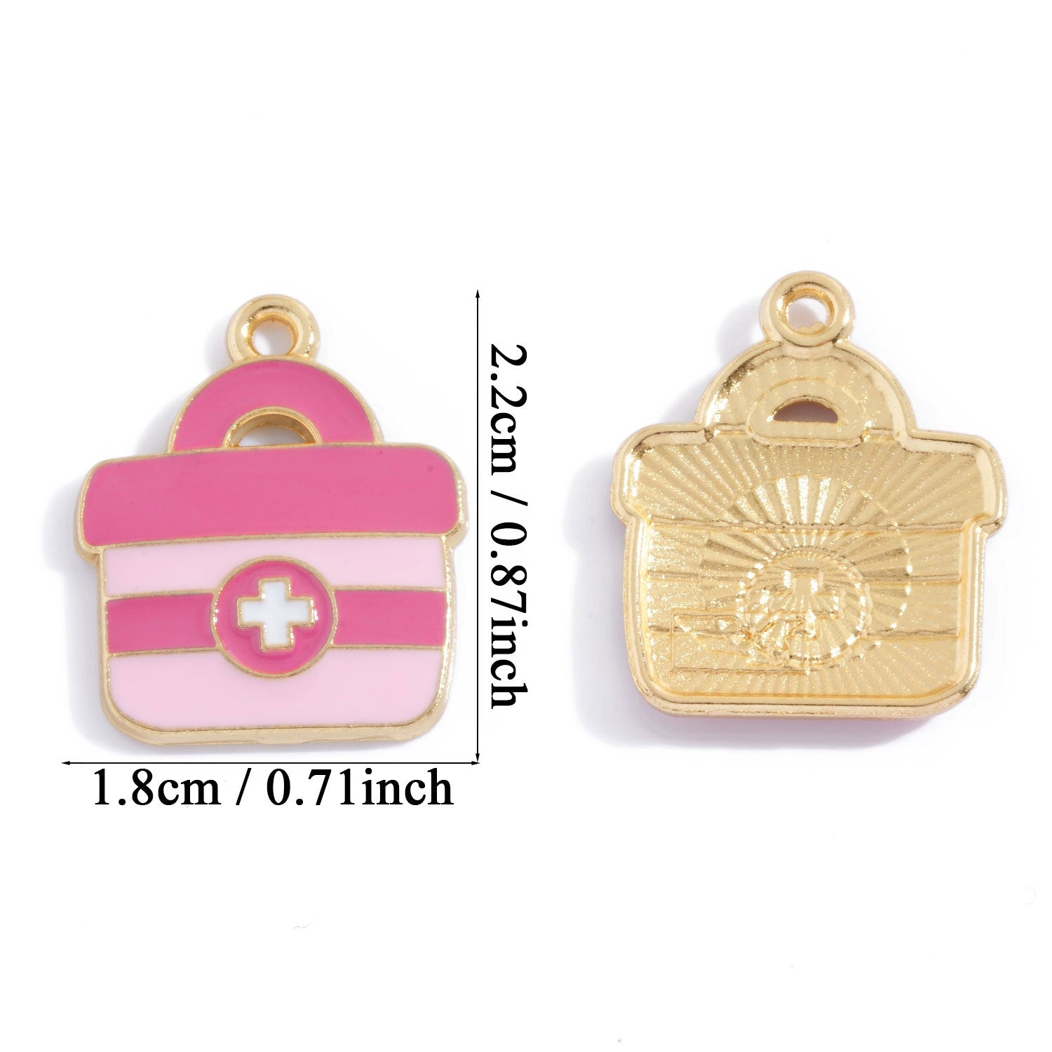Alloy Pendant Featuring Enamel Craftsmanship In Natural Pink With Cartoon Style For Jewelry Accessories