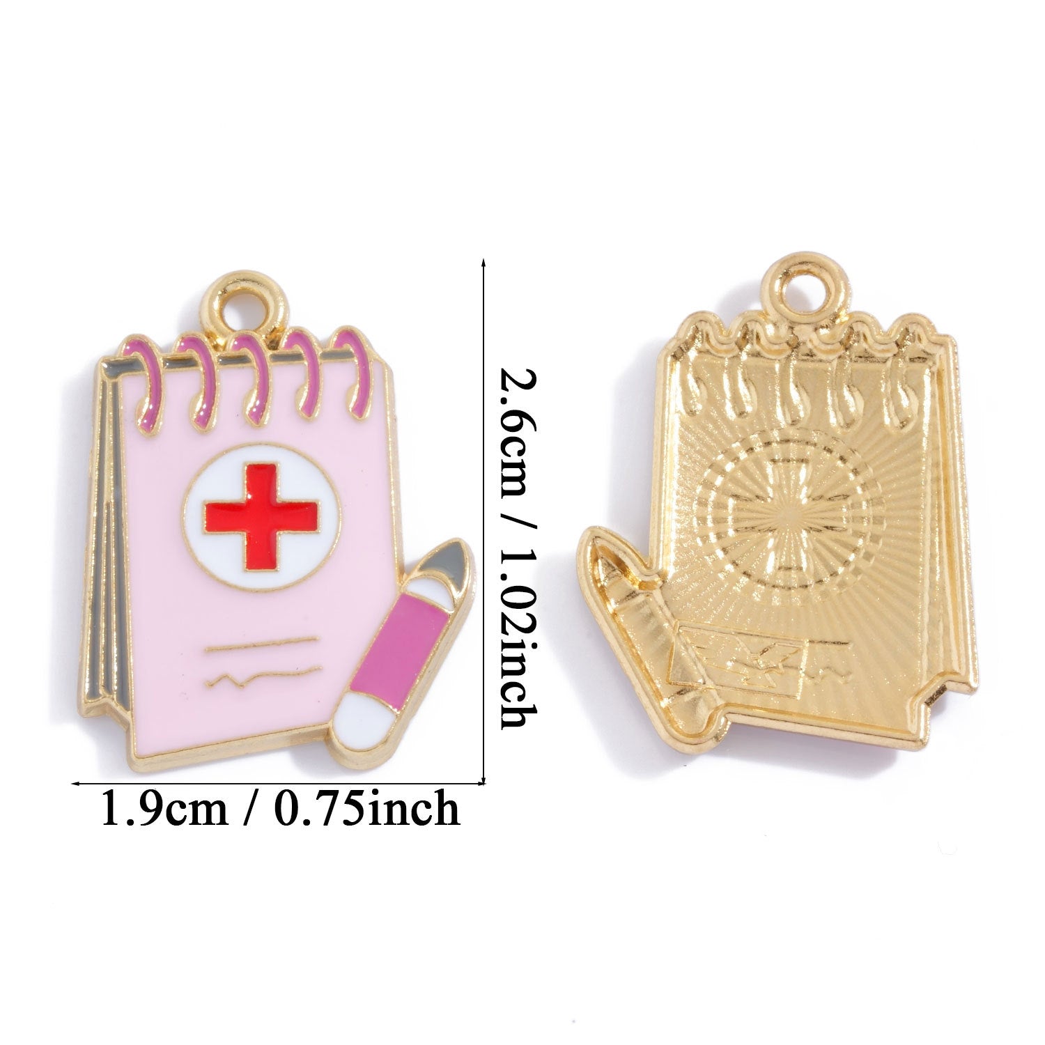 Alloy Pendant Featuring Enamel Craftsmanship In Natural Pink With Cartoon Style For Jewelry Accessories