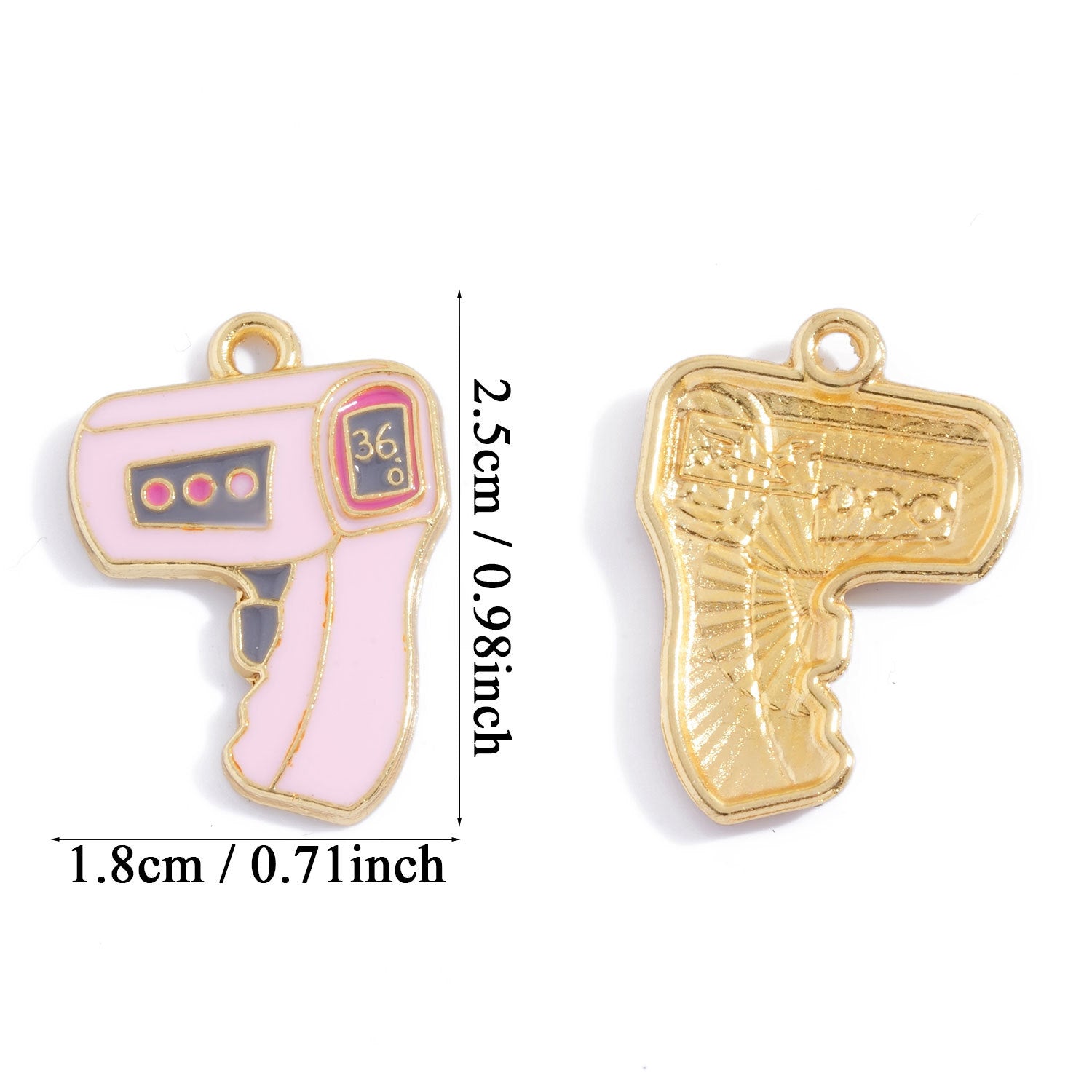 Alloy Pendant Featuring Enamel Craftsmanship In Natural Pink With Cartoon Style For Jewelry Accessories