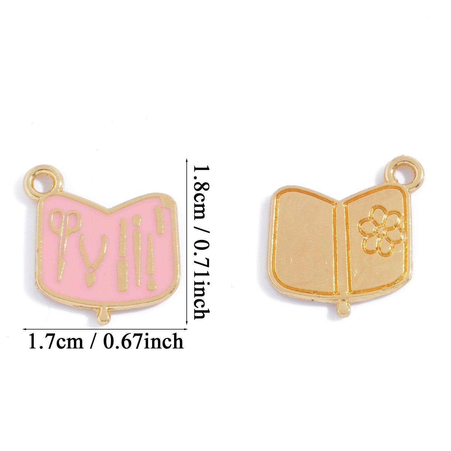 Alloy Pendant Featuring Enamel Craftsmanship In Natural Pink With Cartoon Style For Jewelry Accessories