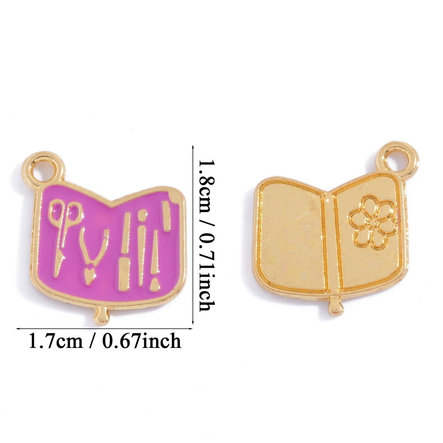 Alloy Pendant Featuring Enamel Craftsmanship In Natural Pink With Cartoon Style For Jewelry Accessories