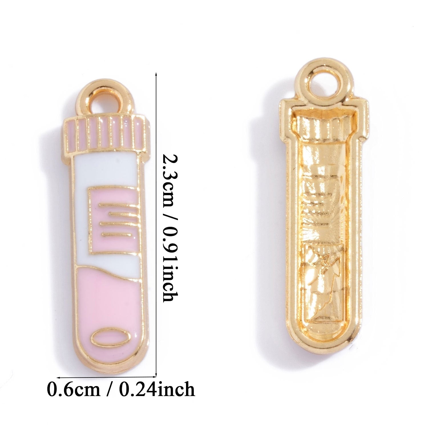 Alloy Pendant Featuring Enamel Craftsmanship In Natural Pink With Cartoon Style For Jewelry Accessories
