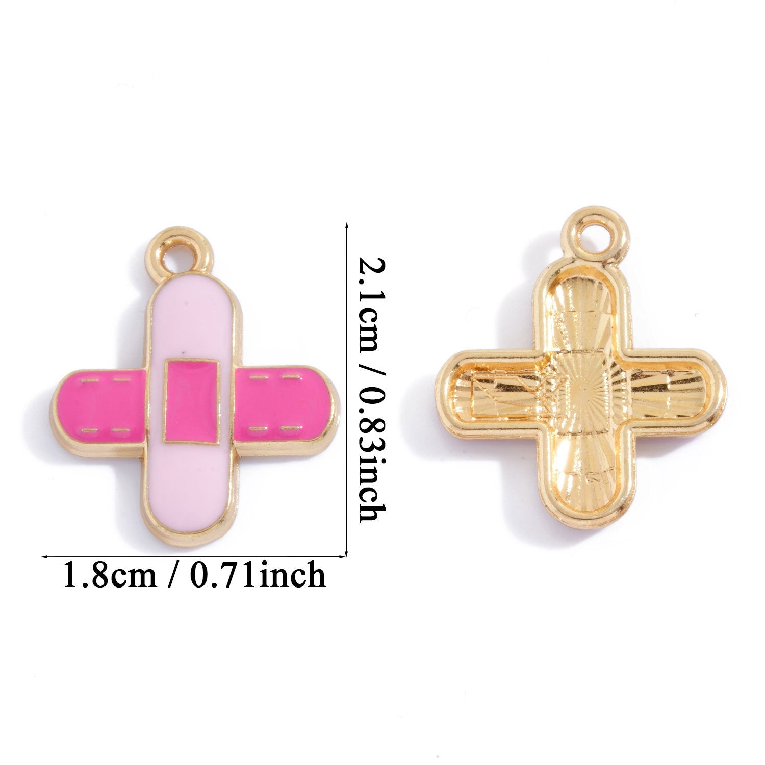 Alloy Pendant Featuring Enamel Craftsmanship In Natural Pink With Cartoon Style For Jewelry Accessories