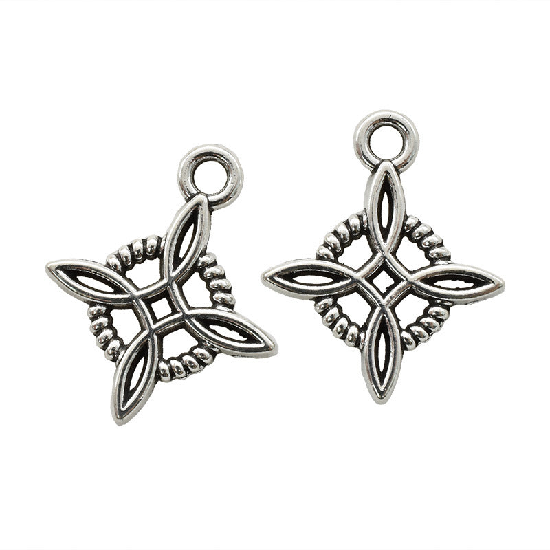 Celtic Knot Pendant In Alloy With Electroplated Finish, Retro Style Multicolor Jewelry Accessory