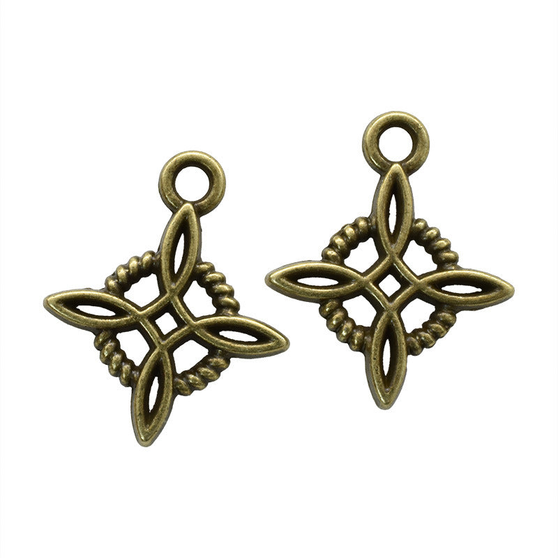 Celtic Knot Pendant In Alloy With Electroplated Finish, Retro Style Multicolor Jewelry Accessory